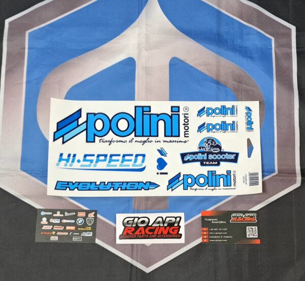 Αυτοκόλλητα Σετ 8 Τεμάχια (170x297mm) Polini Dreambike Αδιάβροχα Καινούργια Γνήσια